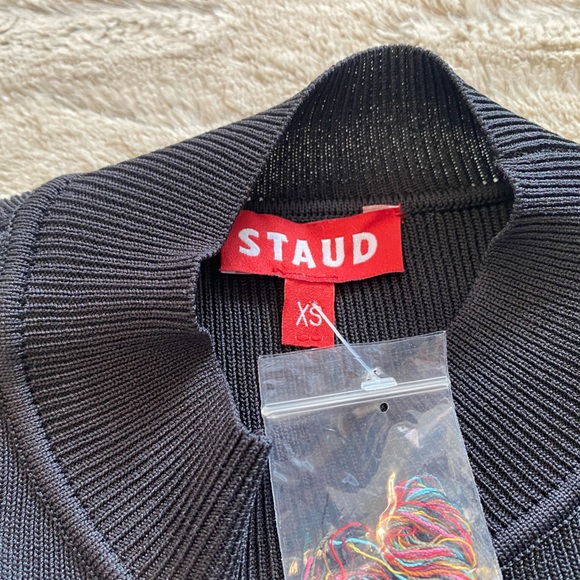 NWOT💕STAUD Clara Stripe Cutout Ribbed Long Sleeve Sweater Dress Size XS - Picture 12 of 14